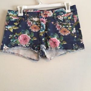 Floral Jean shorts